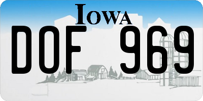 IA license plate DOF969