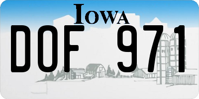 IA license plate DOF971