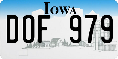 IA license plate DOF979