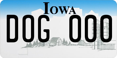 IA license plate DOG000