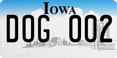 IA license plate DOG002