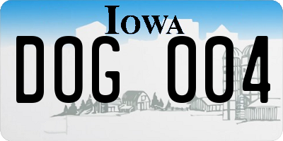 IA license plate DOG004