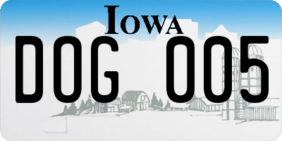 IA license plate DOG005