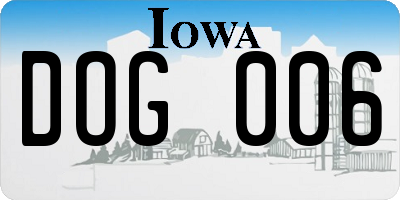 IA license plate DOG006