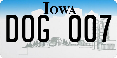 IA license plate DOG007