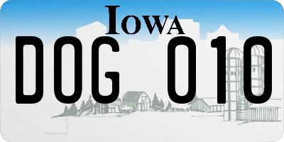 IA license plate DOG010