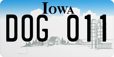 IA license plate DOG011