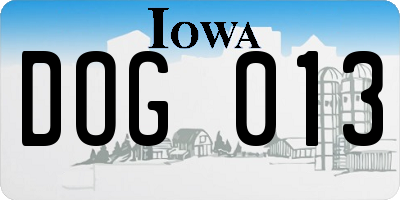 IA license plate DOG013