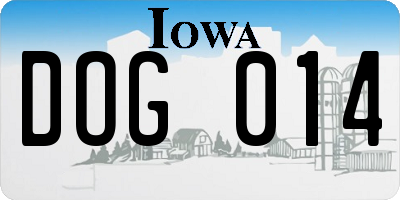 IA license plate DOG014