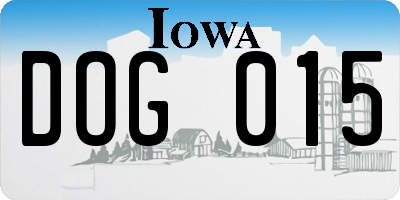 IA license plate DOG015