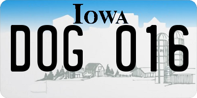 IA license plate DOG016