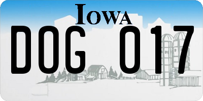 IA license plate DOG017
