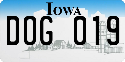 IA license plate DOG019