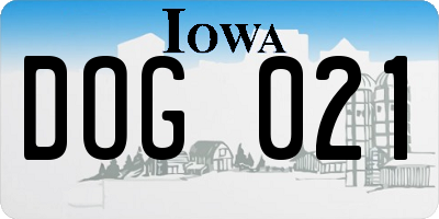 IA license plate DOG021