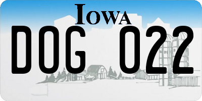 IA license plate DOG022