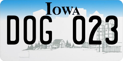 IA license plate DOG023