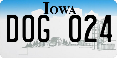 IA license plate DOG024