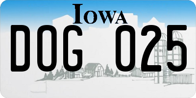 IA license plate DOG025