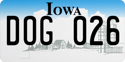 IA license plate DOG026
