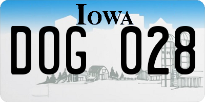 IA license plate DOG028