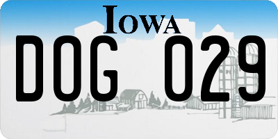 IA license plate DOG029