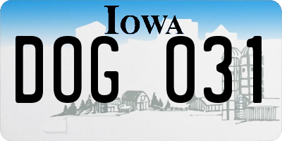 IA license plate DOG031