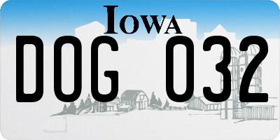 IA license plate DOG032