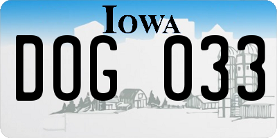 IA license plate DOG033