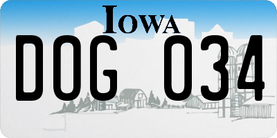 IA license plate DOG034