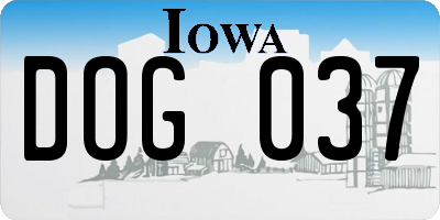 IA license plate DOG037