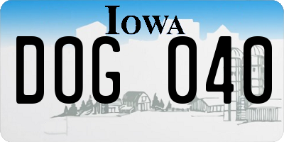 IA license plate DOG040