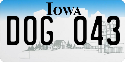 IA license plate DOG043