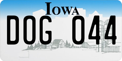 IA license plate DOG044