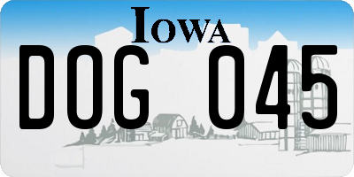 IA license plate DOG045