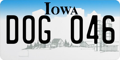 IA license plate DOG046