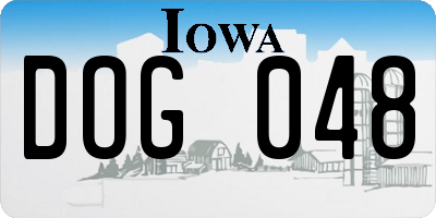 IA license plate DOG048