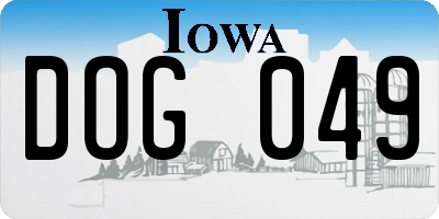 IA license plate DOG049