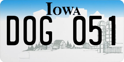 IA license plate DOG051