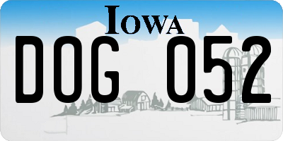 IA license plate DOG052