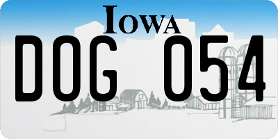 IA license plate DOG054