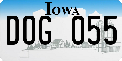 IA license plate DOG055