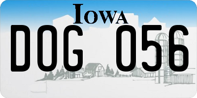 IA license plate DOG056