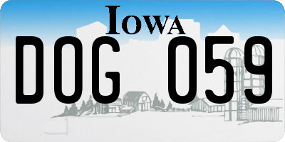 IA license plate DOG059