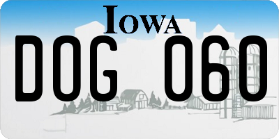 IA license plate DOG060