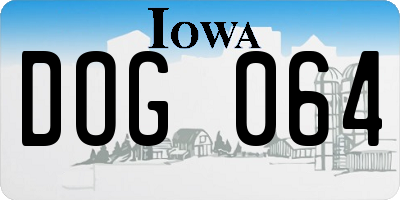 IA license plate DOG064