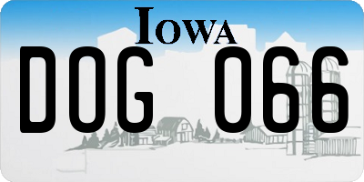 IA license plate DOG066