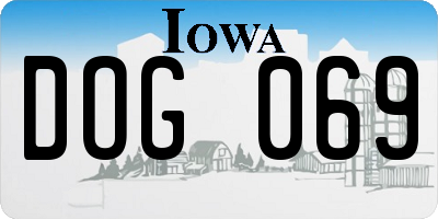 IA license plate DOG069