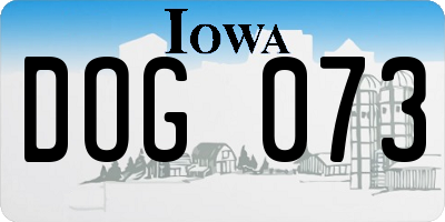IA license plate DOG073