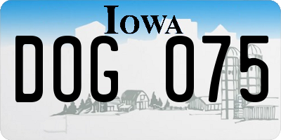IA license plate DOG075
