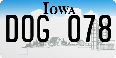 IA license plate DOG078